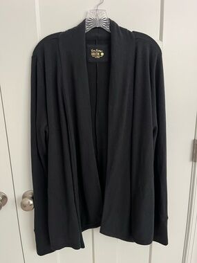Lilly Pulitzer Luxletic Cardigan XL Black Open Front Long Sleeve May 2023